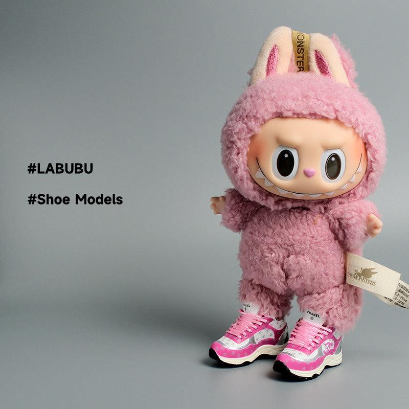 17cm Labubu doll shoes fashion brand high luxury LV GUCCI three-dimensional shoe model