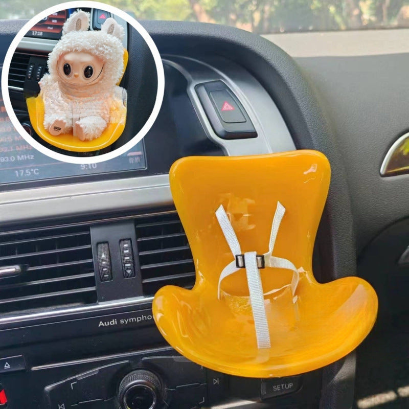 Labubu Doll Car Safety Seat - Cute Miniature Display & Travel Accessory