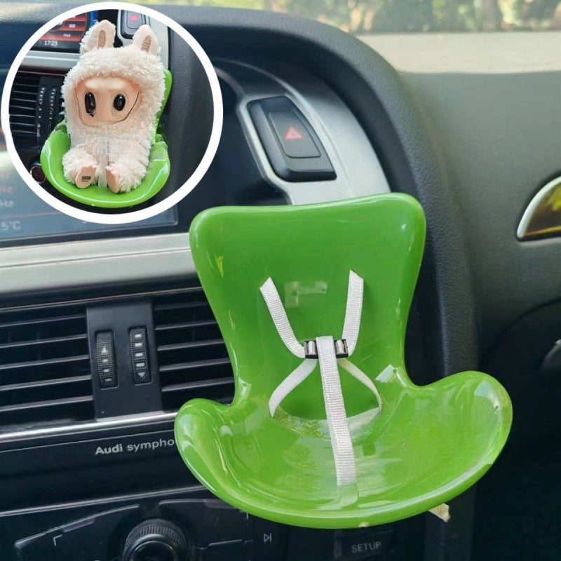 Labubu Doll Car Safety Seat - Cute Miniature Display & Travel Accessory