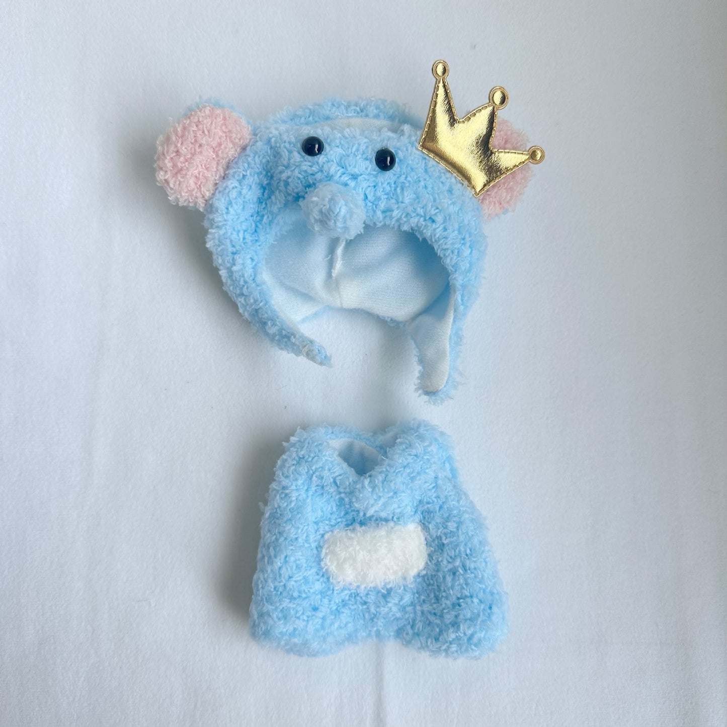 [Labubu Dress Up] 15CM Keychain Labubu Blue Crown Elephant Two-Piece Set